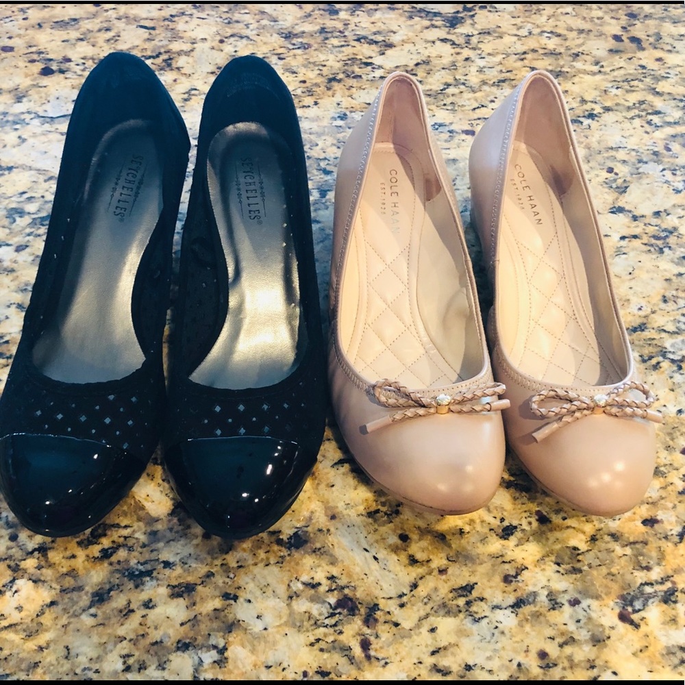 Cole Haan Nude Tali & Black Seychelles